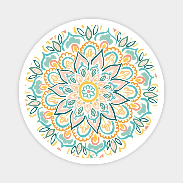 Retro Spring Folk Art Diamond Magnet by tangerinetane